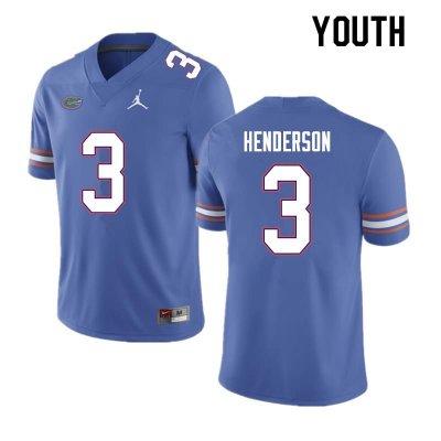 Youth Florida Gators #3 Xzavier Henderson NCAA Nike Blue Authentic Stitched College Football Jersey BNI0662OG